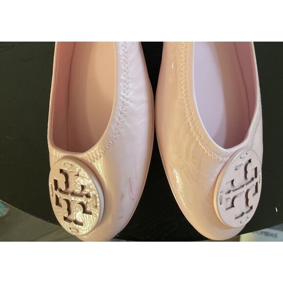 Tory Burch Minnie Travel Ballet Flats In Petunia Size 10 - Picture 6 of 7